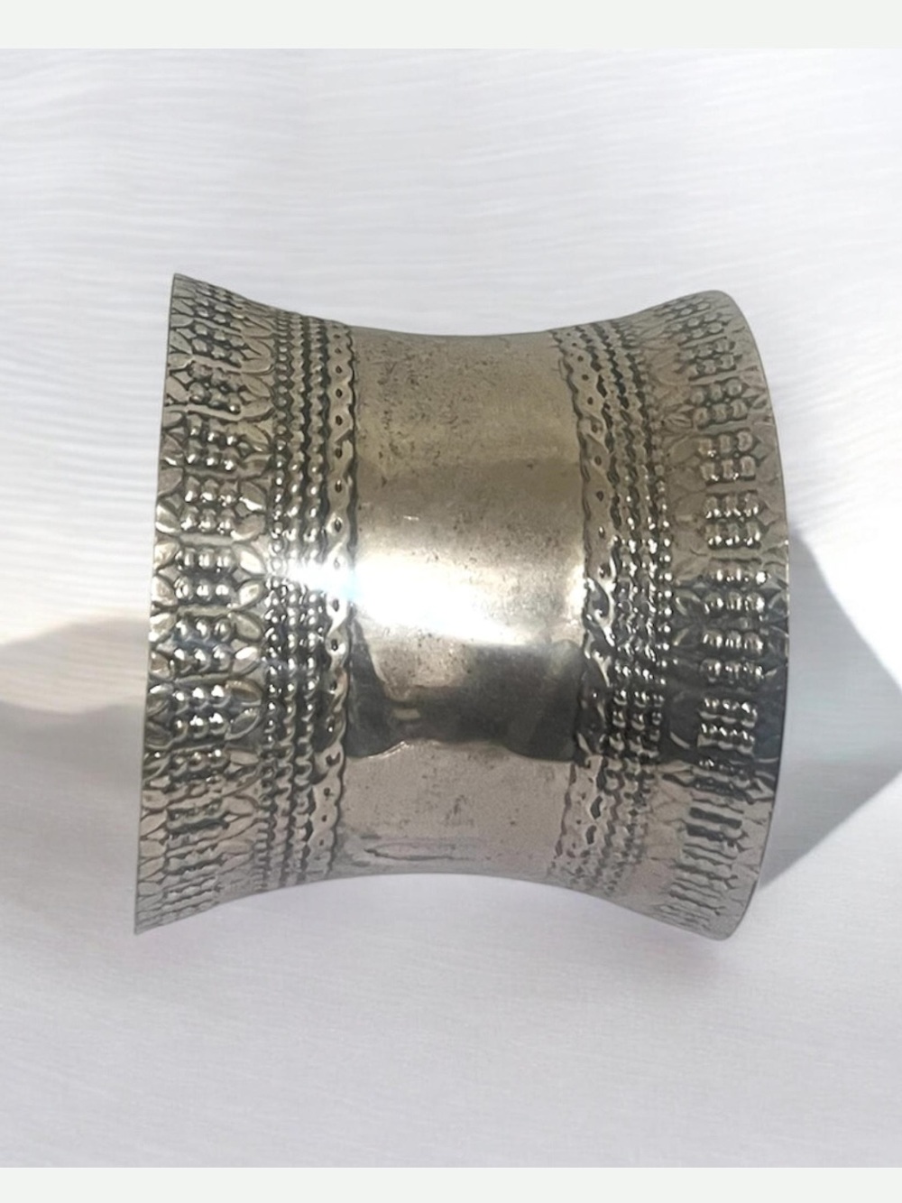 Stamped Silver-Tone Wide Cuff Bracelet - Picture 3 of 4